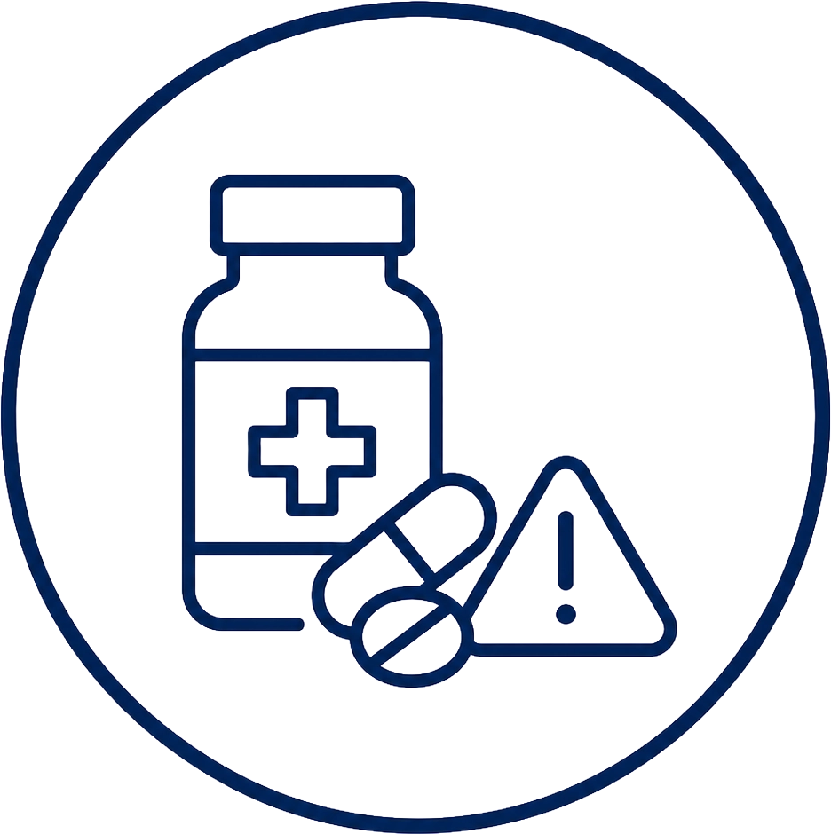 Ilustração representando alergia a medicamentos
